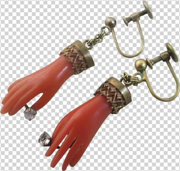 Coraline Hand In Sterling Silver Gilt Dangling Ear