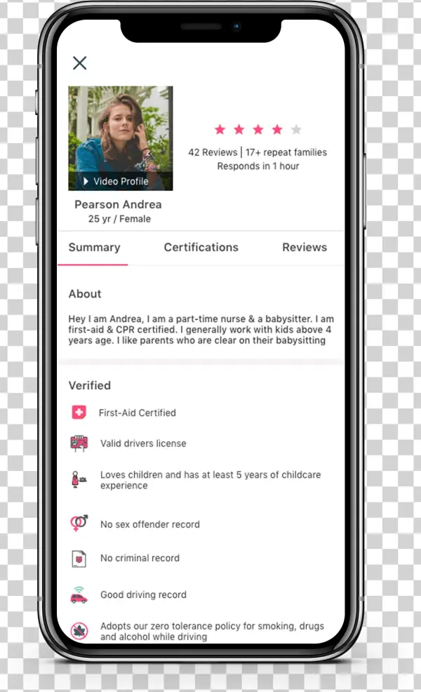 Detailed Babysitter Profile