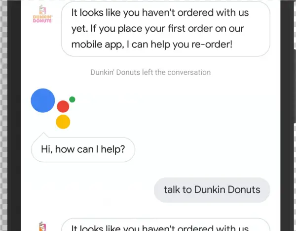 Dunkin Donuts In Google Assistant