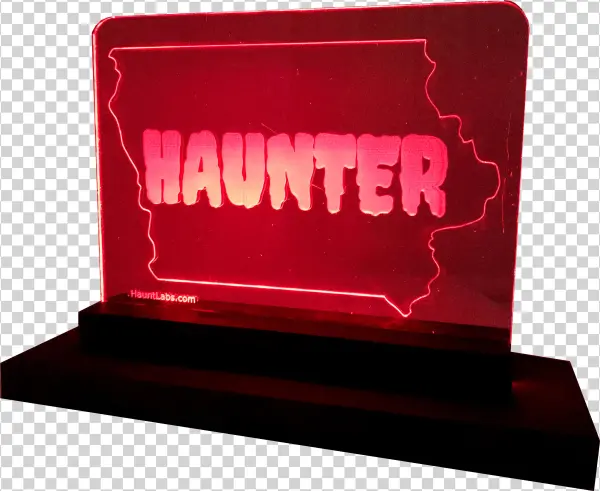 Haunter Illuminated Desk Sign- Red