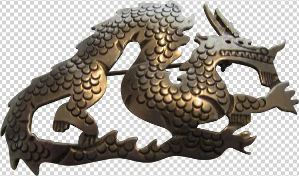 Sterling Silver Dragon Pin Artist Signed