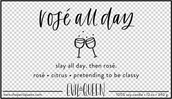 Evil Queen Rosé All Day Candle - Calligraphy