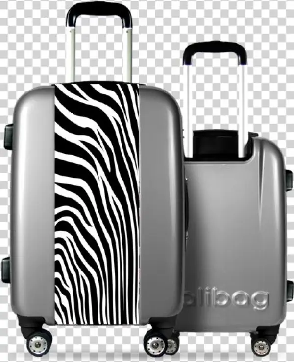 Grey Suitcase Zebra Stripes - Valise Classe
