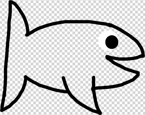 Red/blue Fish - Drawing - Line Art