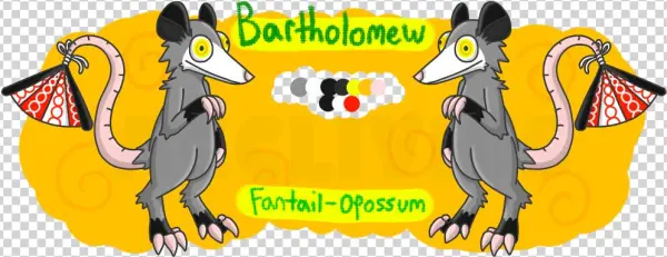 Bartholomew The Fantail Opossum By Acclivius - Cartoon