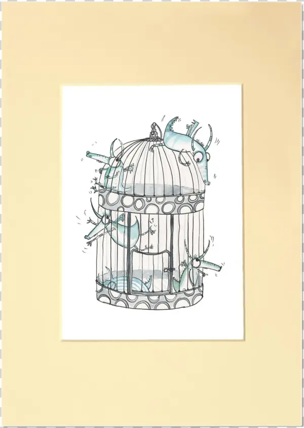 Dragons In A Birdcage Mount - Sketch