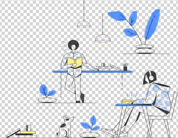 Illustration Of People Reading - Diagram