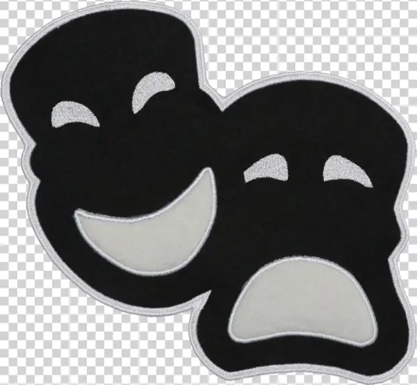 Pa317 Drama Masks Black Patch - Cartoon