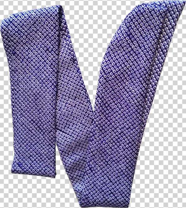 Shibori Silk Belt Sash 78″ Blue - Wool