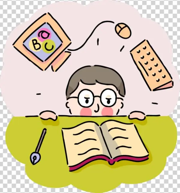 Vector Illustration Of Scholarly Student In School