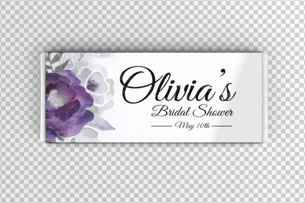 Purple Floral Candy Bar Labels - Hydrangea