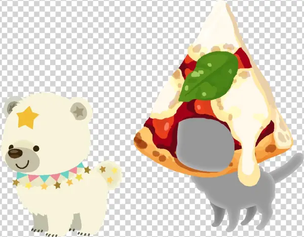 White Snowcub Pizza Hat Pet Parts - Cartoon