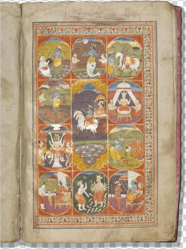 An Illustrated Copy Of The Bhagavata Purana - Painting