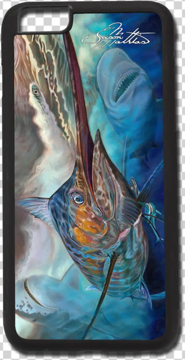 Iphone 6 Plus Blue Marlin Art Sharks - Smartphone
