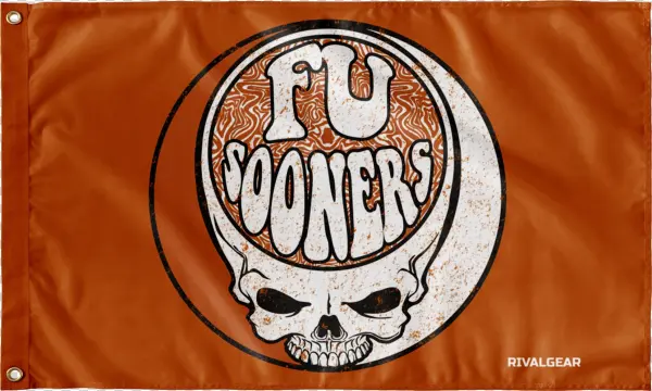 Texas Longhorns One-sided Wall Flag, Fu Sooners Skull - Flag