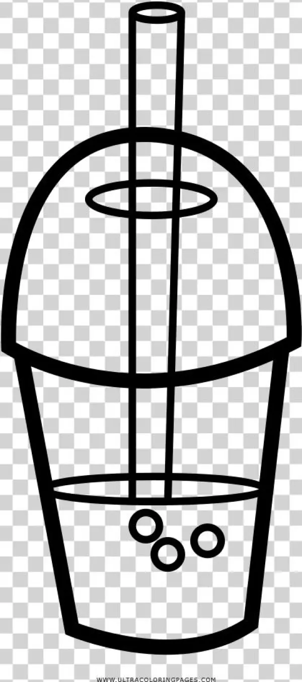 Boba Coloring Page - Line Art