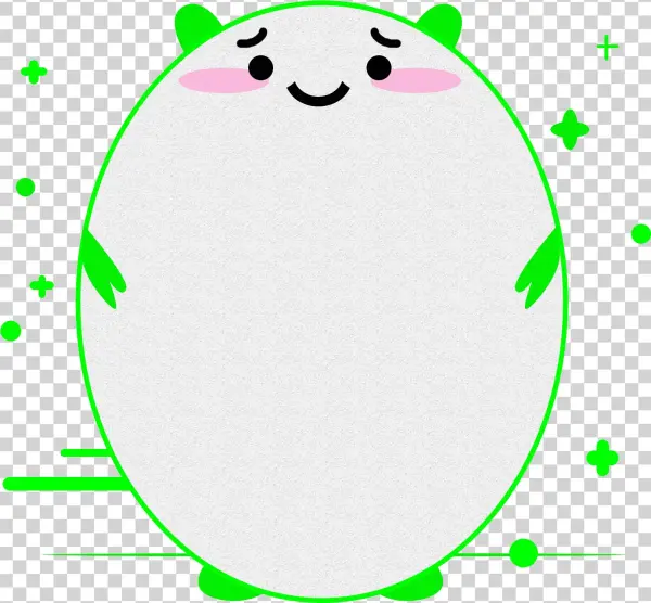 Green Monster Style Minimalist Cartoon Png And Psd - Vector Graphics