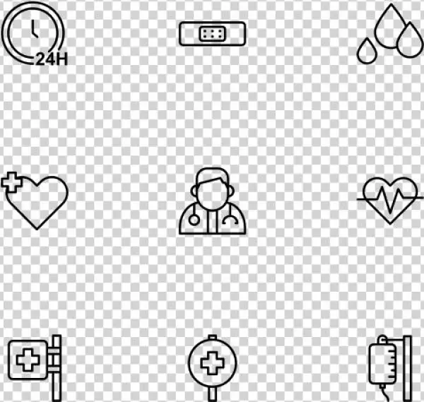 Medicamentos Iconos - Line Art