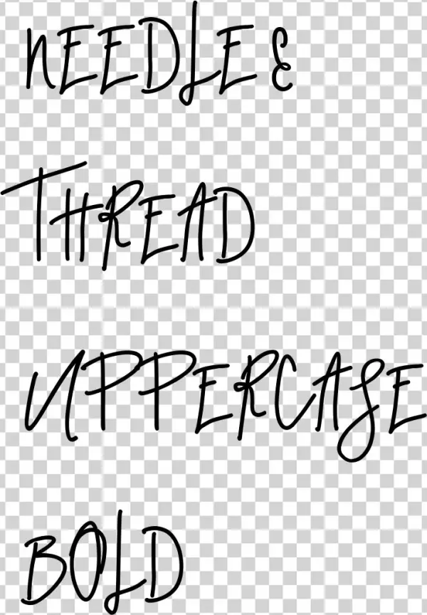 Needle Thread Uppercase Bold Needle Thread Uppercase - Handwriting