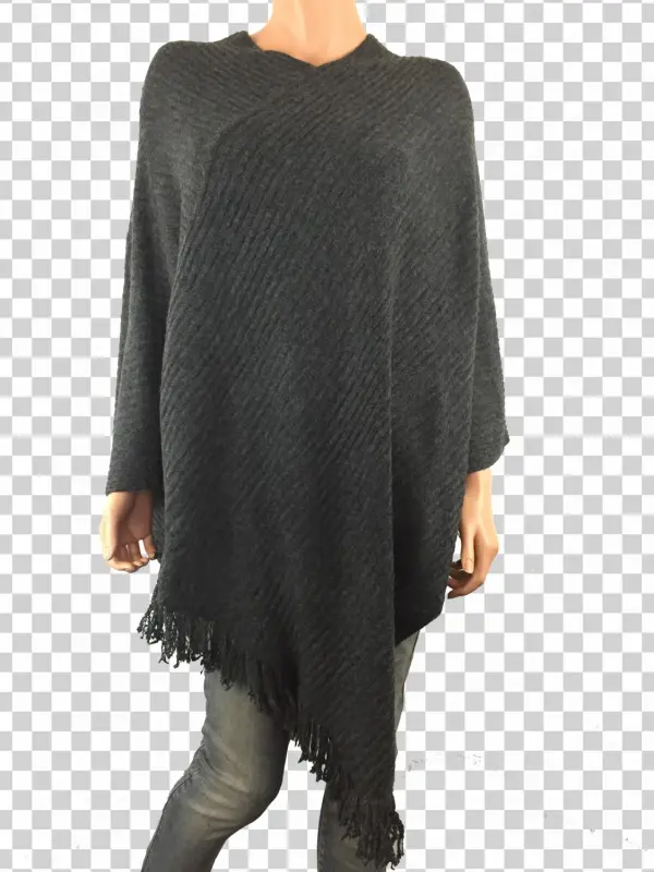 Poncho - Koksgrå - Jakker - Mamelukken - Cardigan