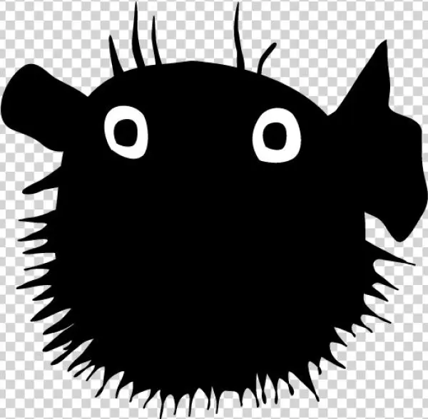 Porcupine Fish - Silhouette - Animals Illustration - Cartoon