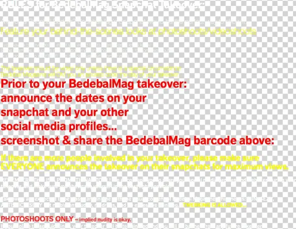 Rules For Bedebalmag Snapchat Takeover - Document