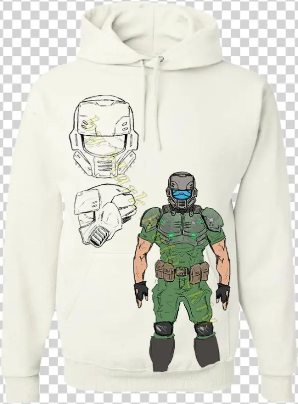 Заказать Толстовка С Принтом Doomguy - Белая Толстовка С Принтом