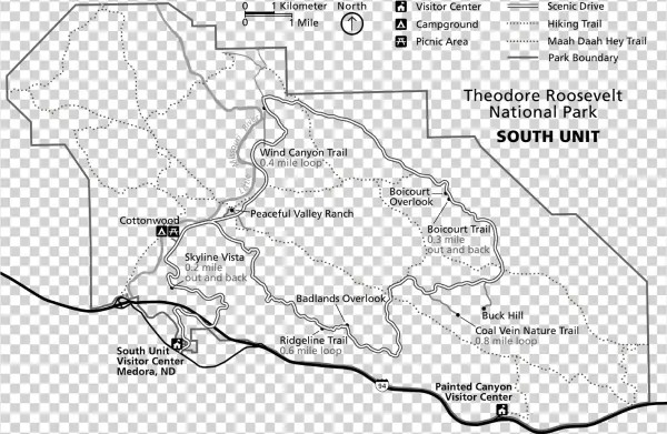 A Line Drawing Map Showing The South Unit's Boundary, - Map
