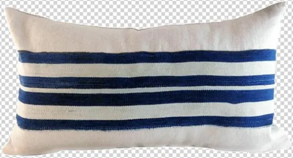 African Indigo Farmhouse Banded Lumbar Pillow - Cushion