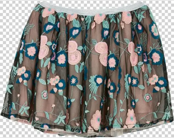 Black Floral Skirt - Miniskirt