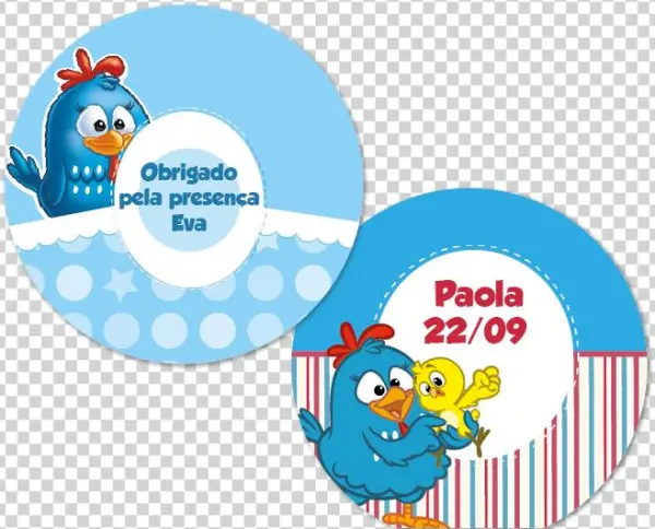 Etiqueta Redonda Tam G Galinha Pintadinha - Cartoon