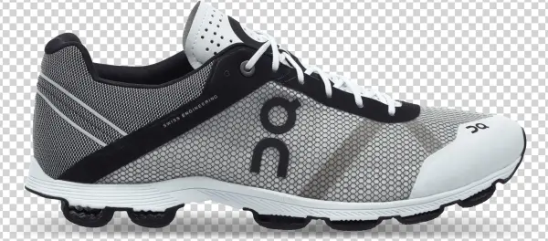 On Running Cloudrush Black White Red Fox Outfitters - Cloudrush