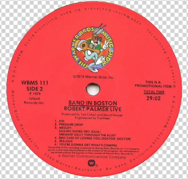Robertpalmer1979 09 29bandinbostonvinylpromo - Cd
