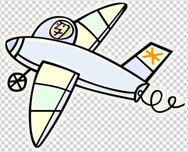 Vector Illustration Of Glider Heavier Than Air Aircraft