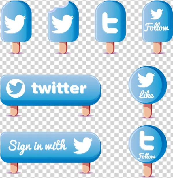 Blue Twitter Material Euclidean Vector Icon - Icon