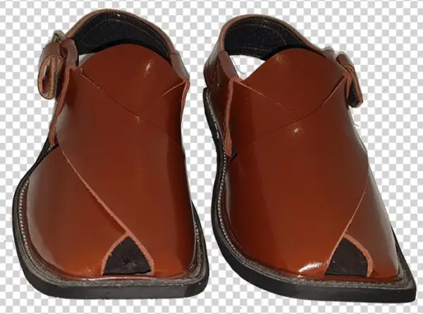 Peshawari Round Shape Maroon - Leather