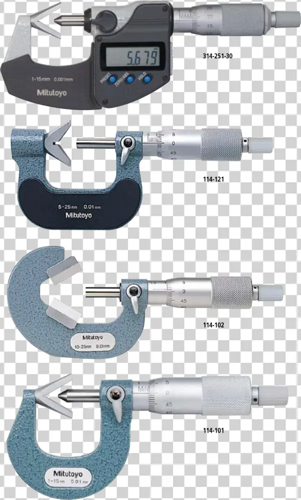 Specifications - V Anvil Micrometer