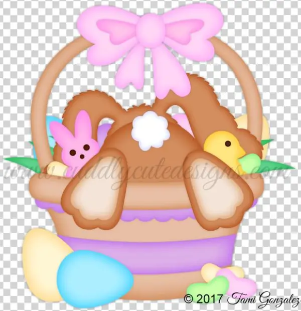 Basket Diving Bunny - Clip Art
