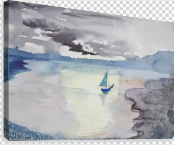 One Man Sailboat - Painting