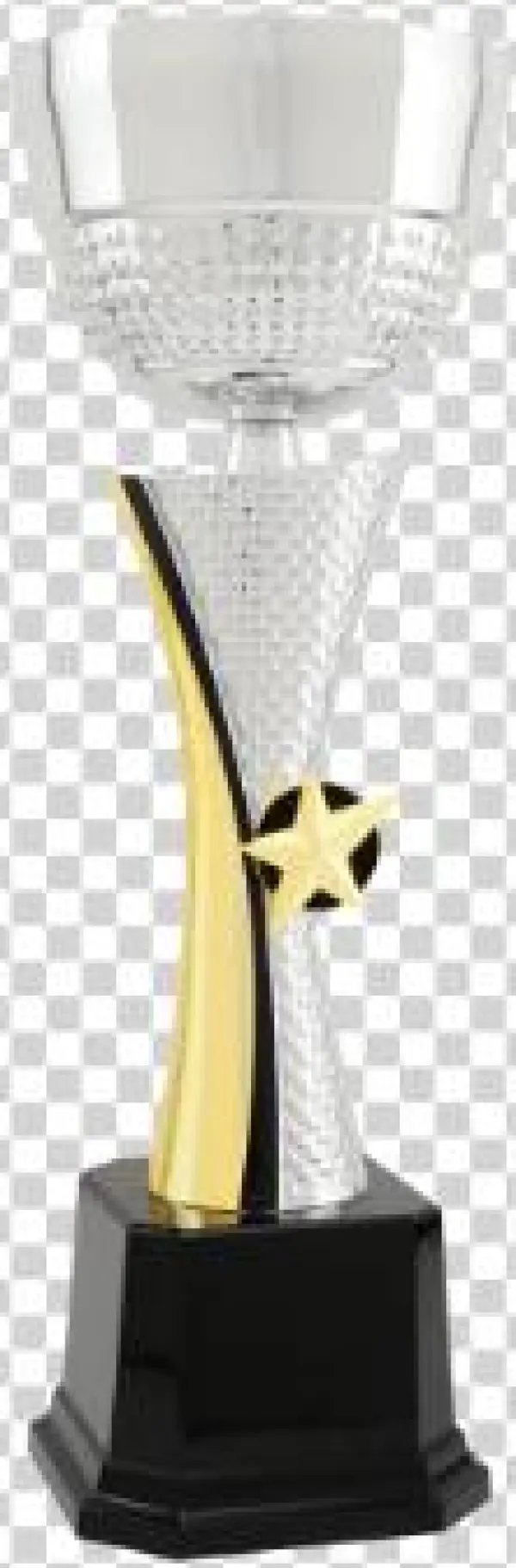 13 1/2 Silver & Gold Textured Metal Cup Trophy