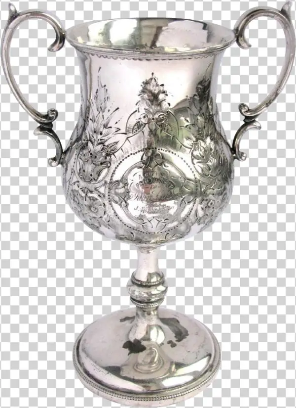 Antique Silver Repousse Trophy 1875 -for Friendship - Stemware