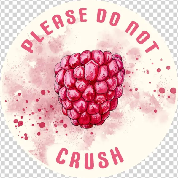 Cream Colored Round Label, With A Watercolor Raspberry - Boysenberry