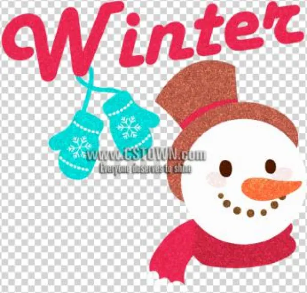 Cute Snowman Glitter Vinyl Transfer For Xmas Moment - Hat