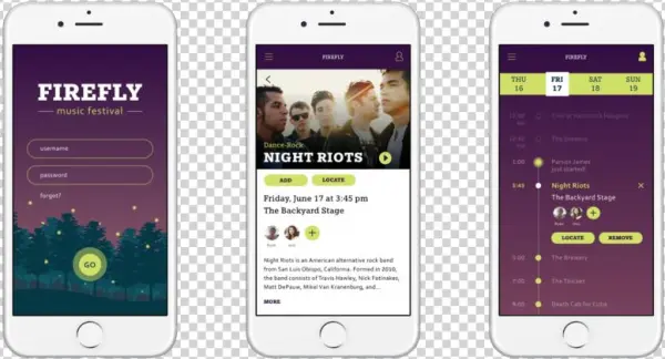 Firefly Event Screens - Iphone