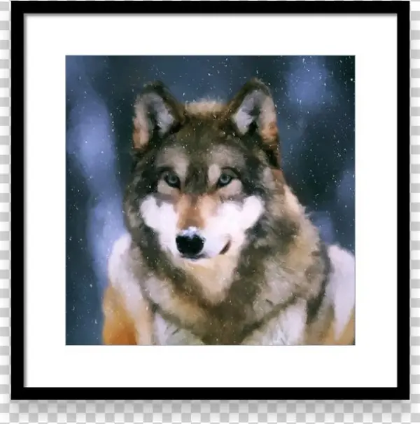 Food Advertising Flag - Framed Art: Sartore's Gray Wolf At The International