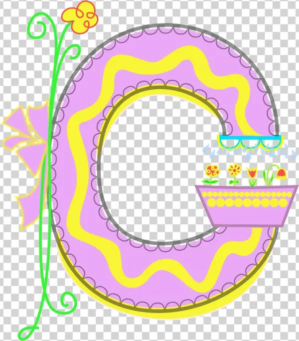 Monogram Of The Letter G With Flowers “ - Circle