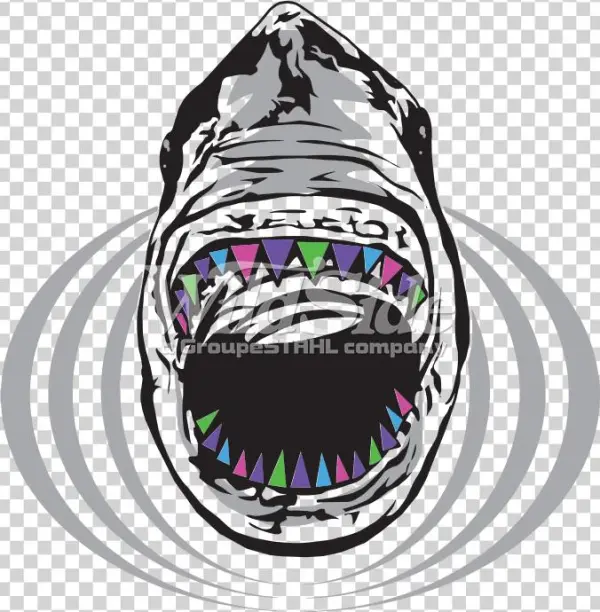 Shark With Neon Teeth - Illustration