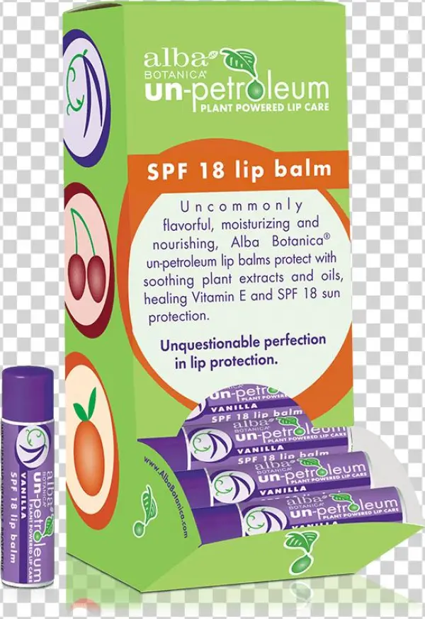 100% Vegetarian Ingredients - Alba Un-petroleum Tangerine Lip Balm, Spf 18 , 0.15-ounce