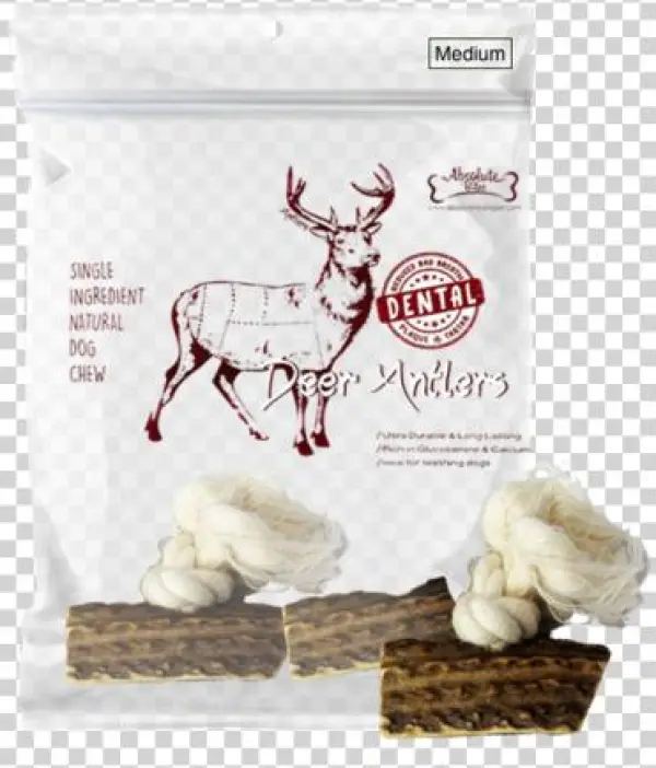 Absolute Bites Deer Antler With Rope Dental Dog Chew - Absolute Bites Whole Deer
