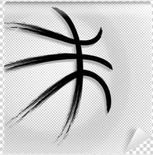 Basketball Ball In The Basket Wall Art Sticker Decal,
